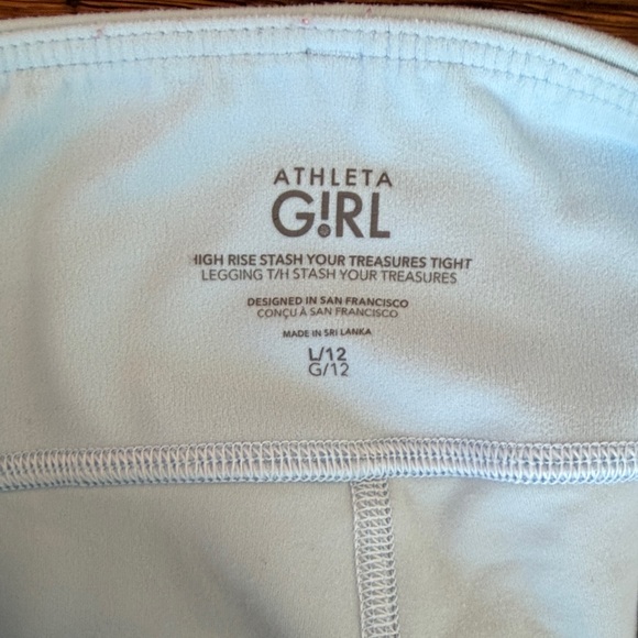 Athleta Kids Leggings in Pink, Light Blue & Olive - Picture 2 of 6